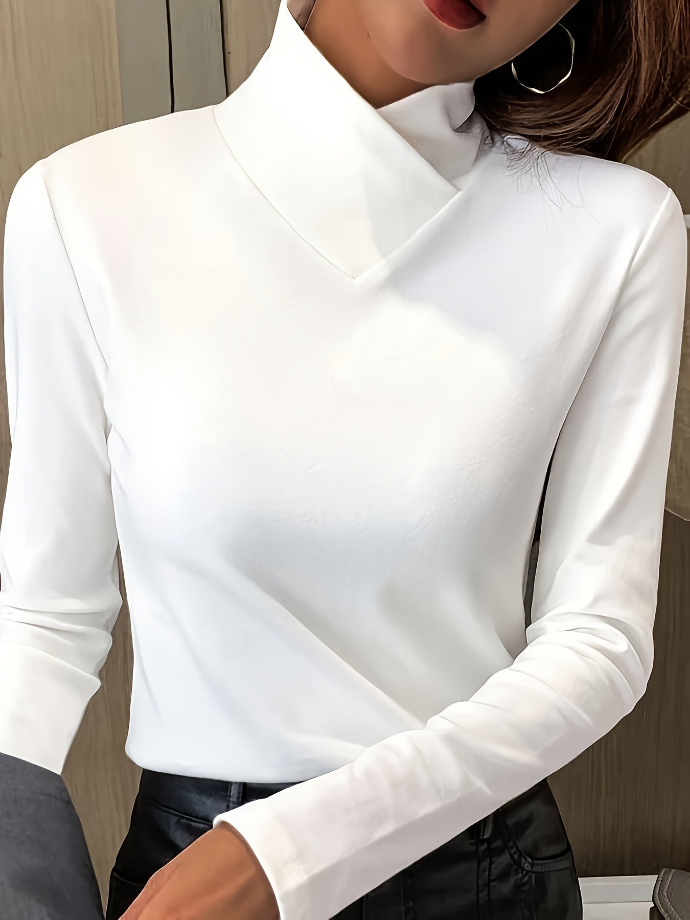 Solid Mock Neck T-Shirt