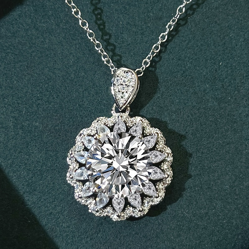 Luxury Moissanite Pendant Necklace for Women Sterling Silver Chain