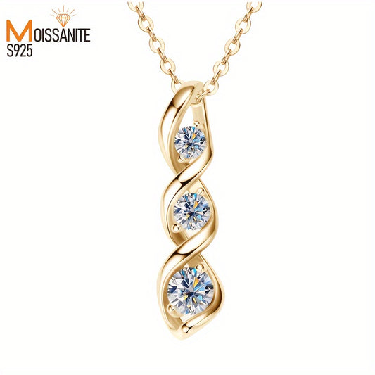 Silver Sparkling Moissanite Pendant Necklace