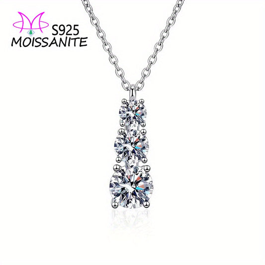 Sterling Silver 1.8ct Moissanite Necklace