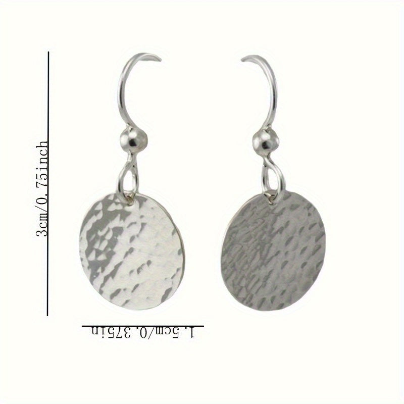 1 Pair Elegant Classic Hammer Round Pendant Earrings