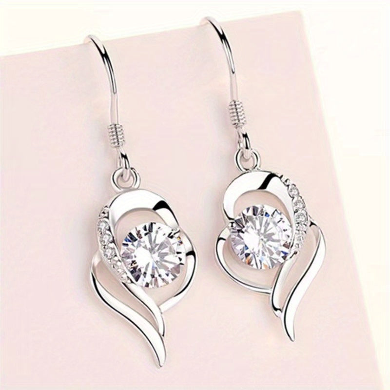 Elegant Heart Drop Earrings