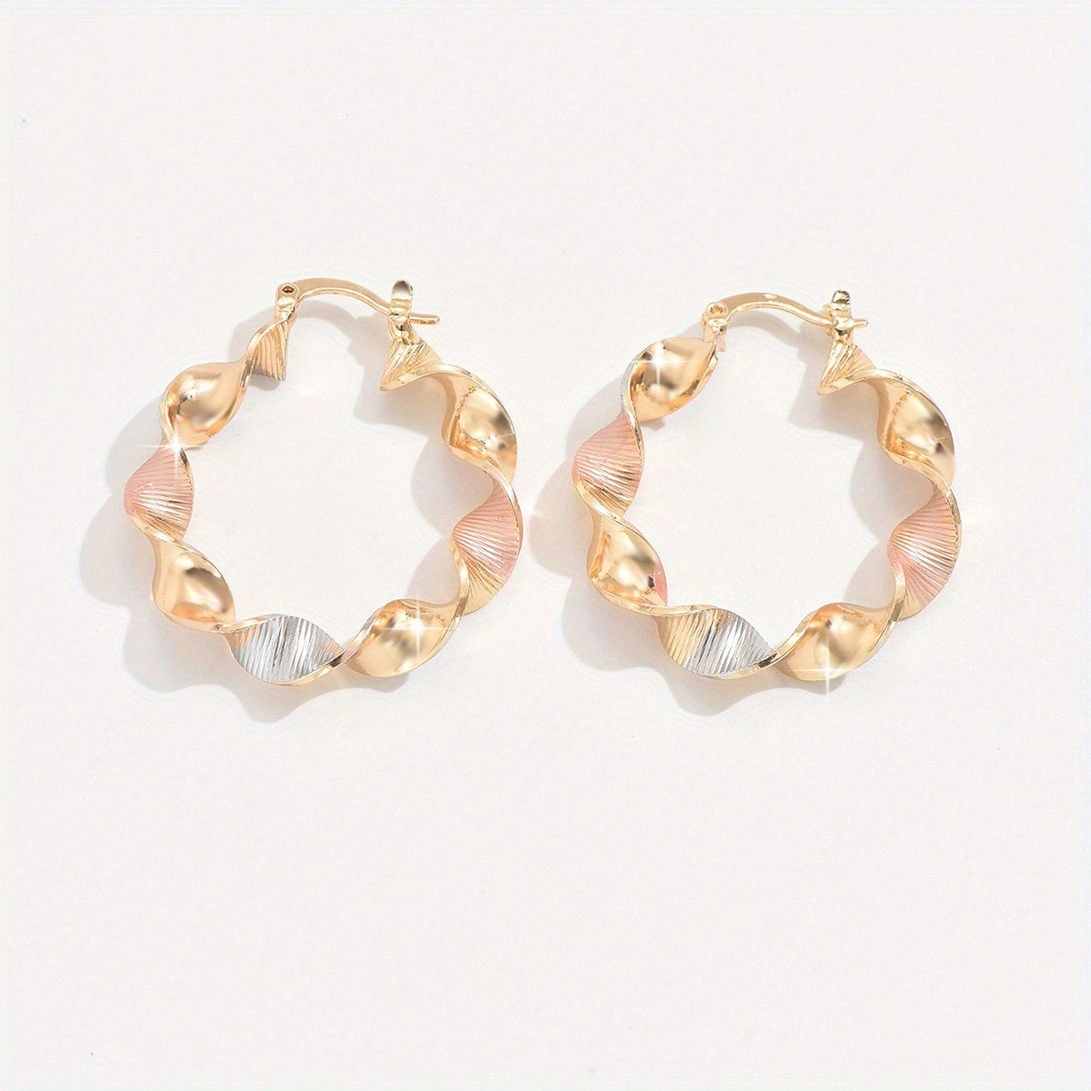 1 pair of unique lady earrings Gold-plated-18k copper