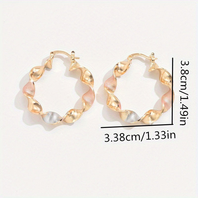 1 pair of unique lady earrings Gold-plated-18k copper