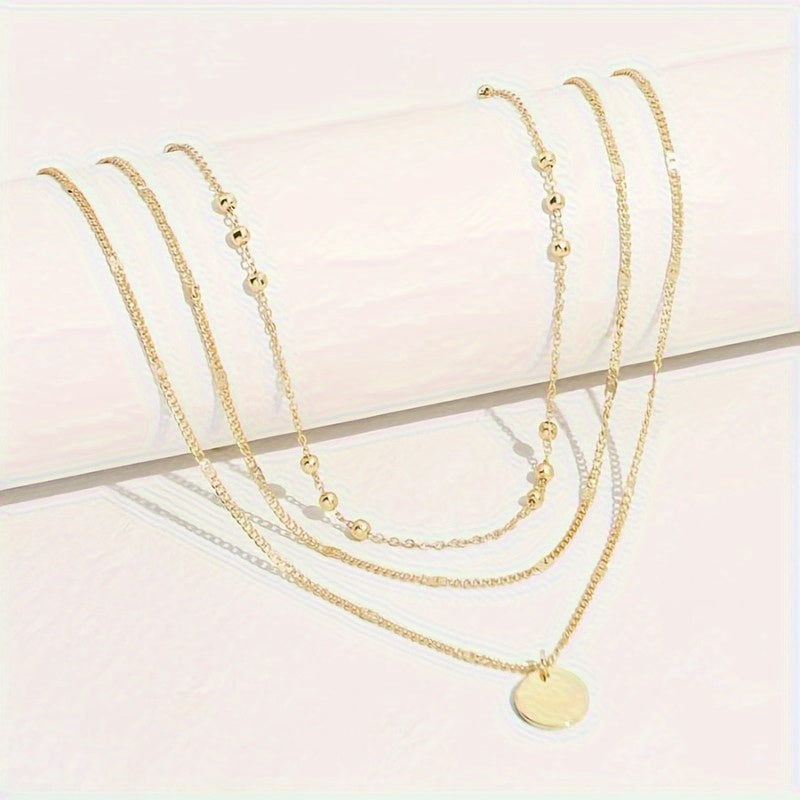 1pc Three-Layer Fashion Ladies Necklace Set