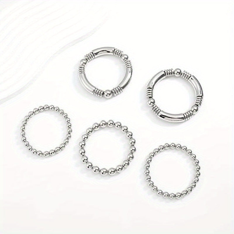 5 pieces/ set metal bead decorative bracelet