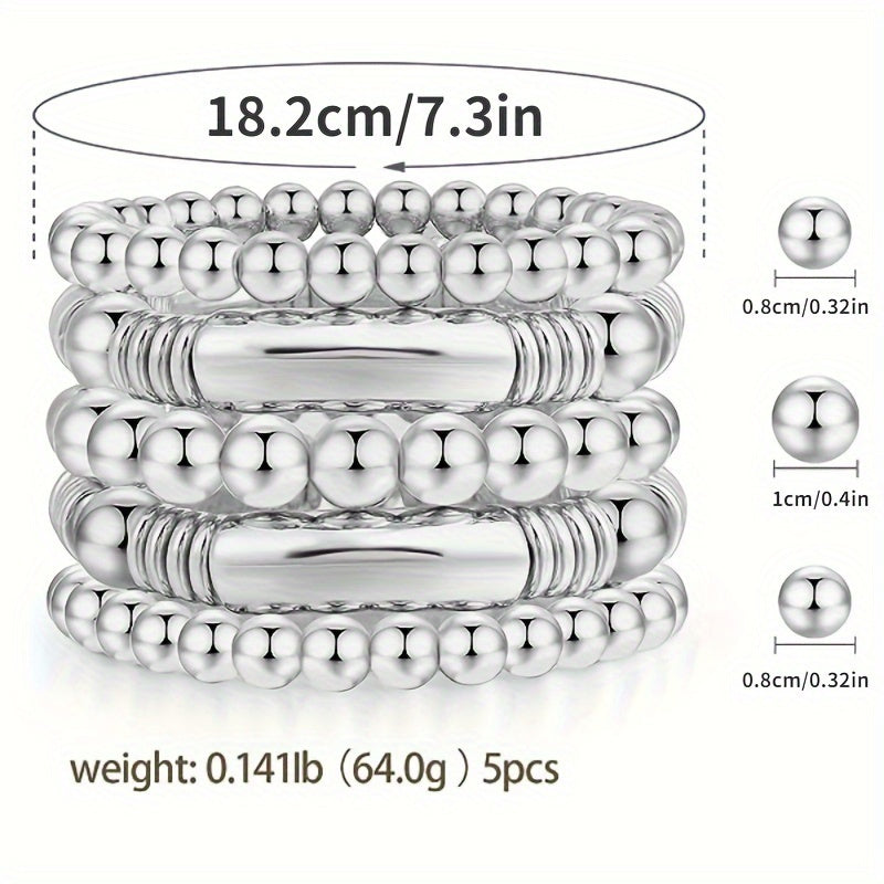 5 pieces/ set metal bead decorative bracelet