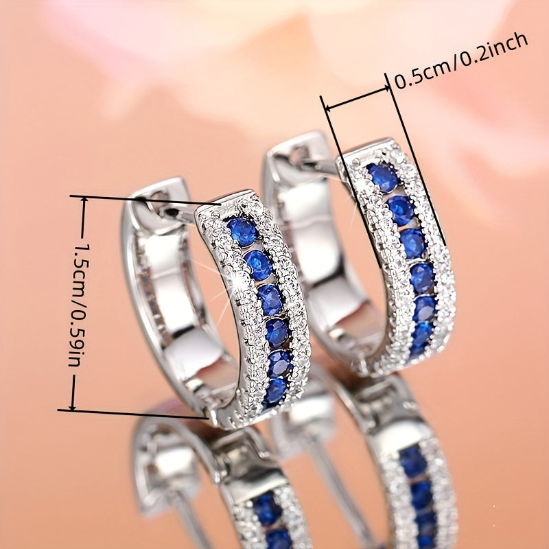 1 Pair of Luxurious Hoop Sterling Silver Earrings