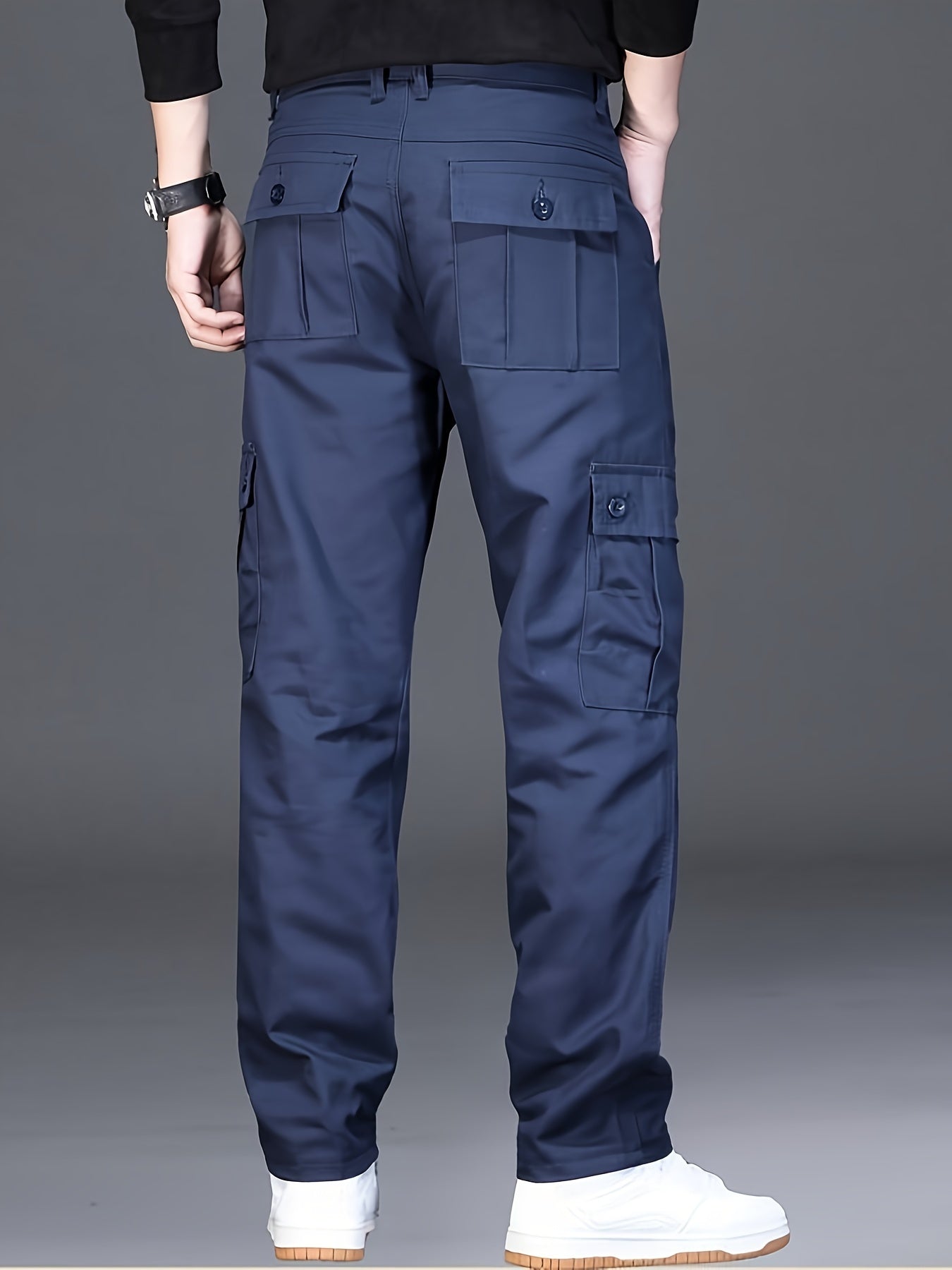 All-Season Essential: Men's Stylish & Comfortable Loose-Fit Cotton Blend Trousers