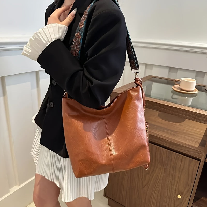 Elegant Large Capacity Bucket Bag for Women e