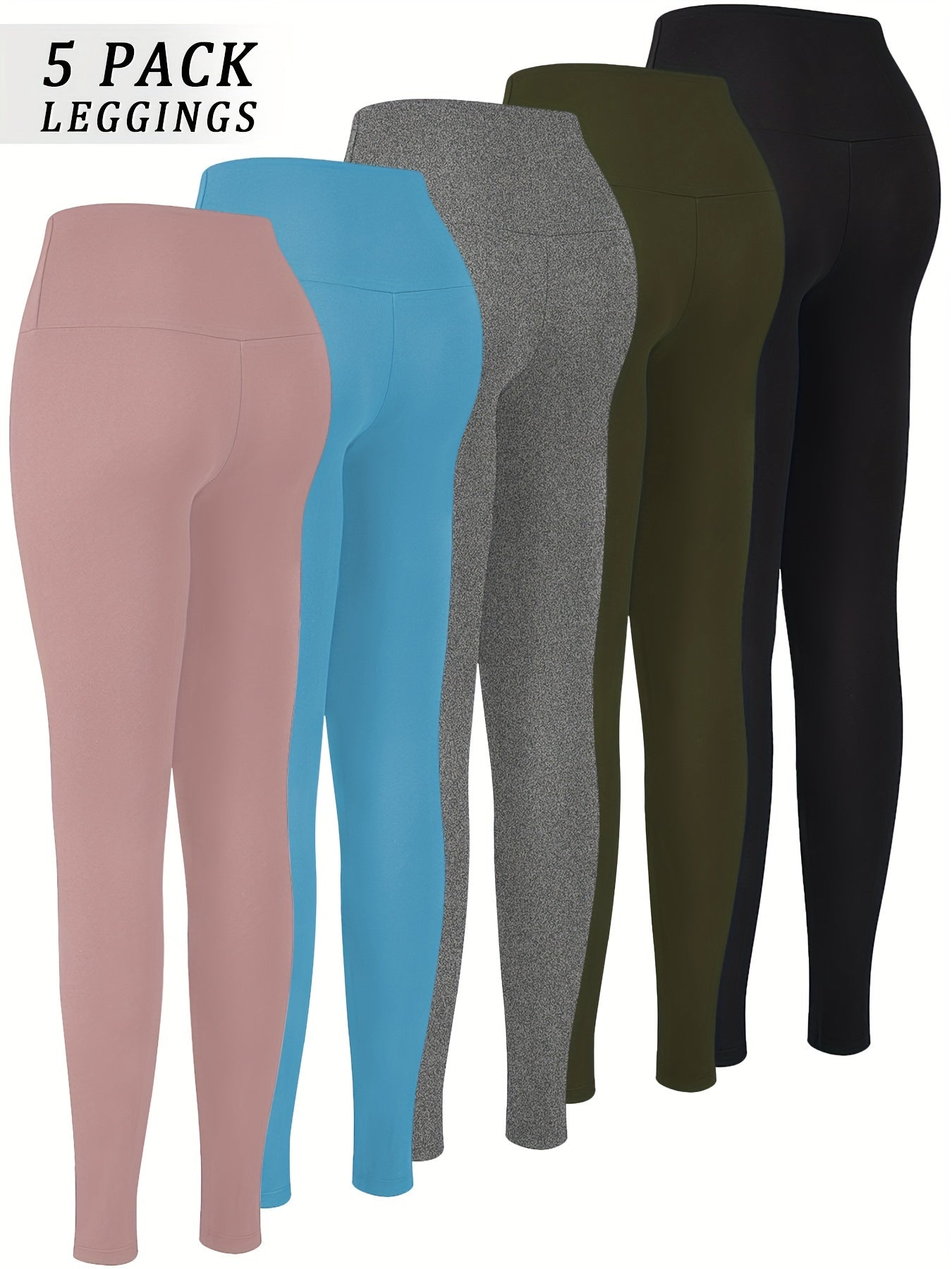 5 Pack Super Soft Leggings for Women