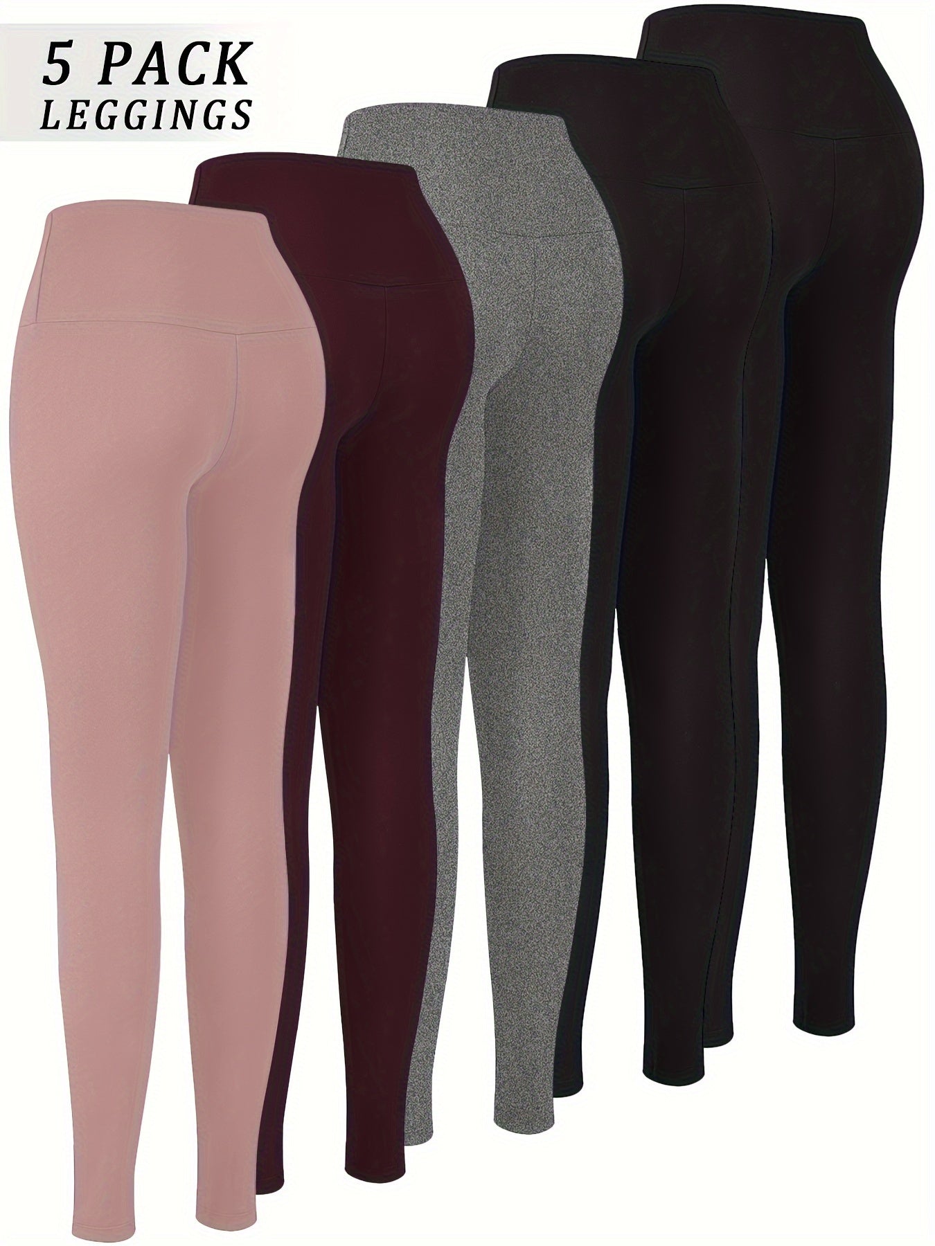 5 Pack Super Soft Leggings for Women