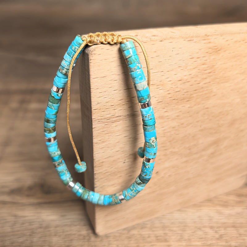 1PC Natural Stone Turquoise Stone  Lady Bracelet