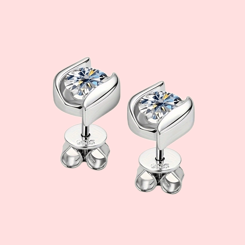 Sterling Silver Moissanite Earrings