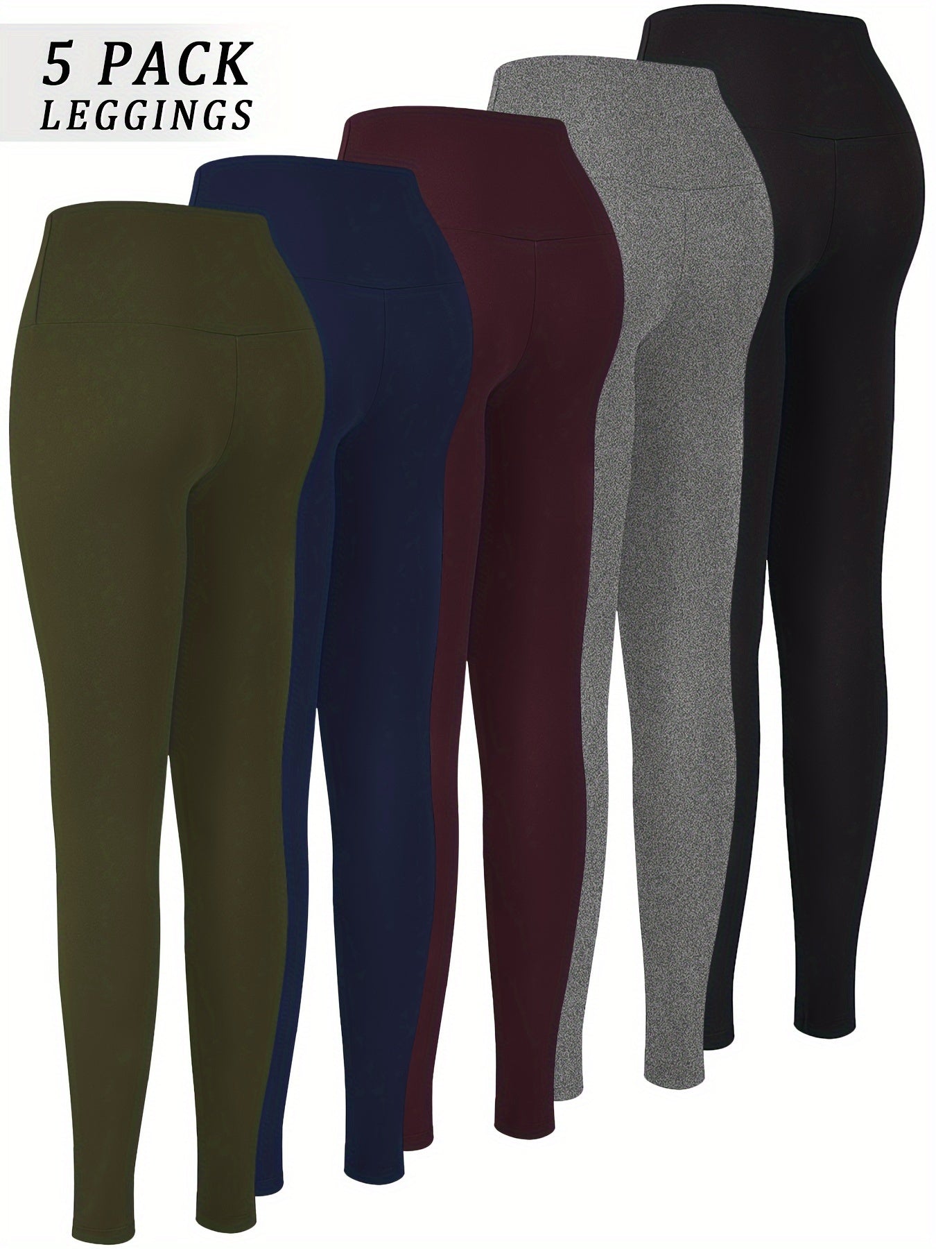 5 Pack Super Soft Leggings for Women