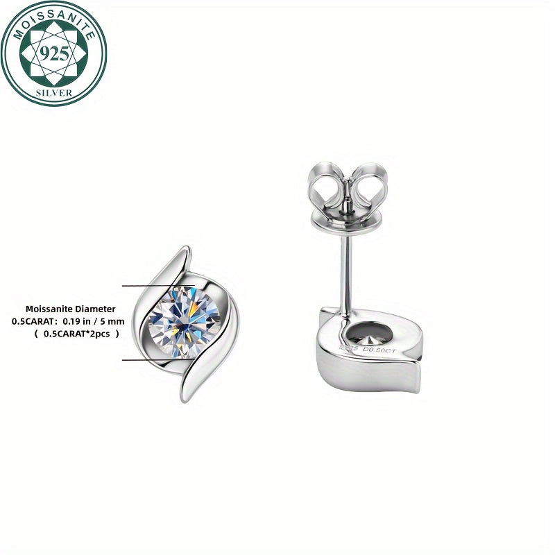 Sterling Silver Moissanite Earrings