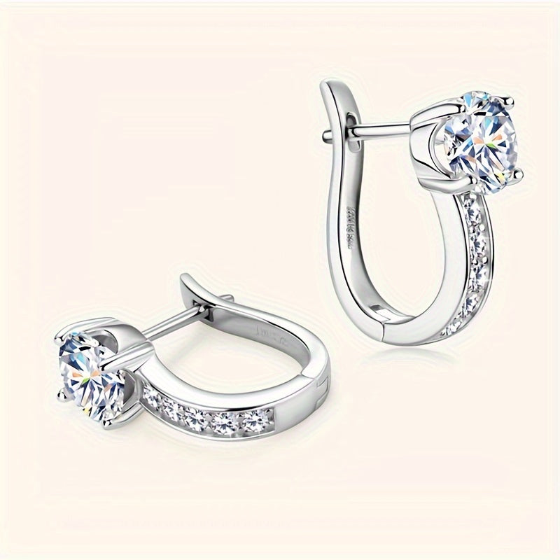 1 Carat * Silver Moissanite Earrings Creative