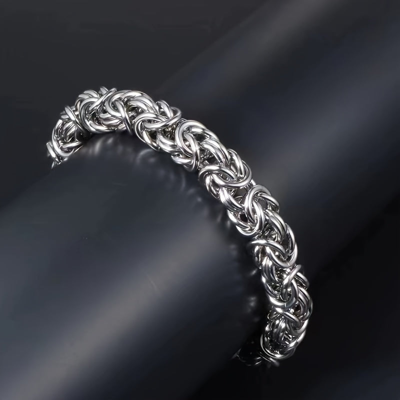 Exquisite Byzantine Silver Thick Chain Bracelet