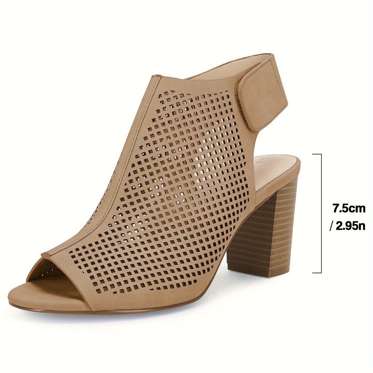 Chic Hollow Out Block Heeled Sandals