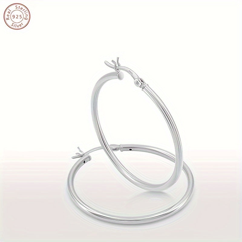 Sterling Silver Lightweight Fashion Hoop Earrings