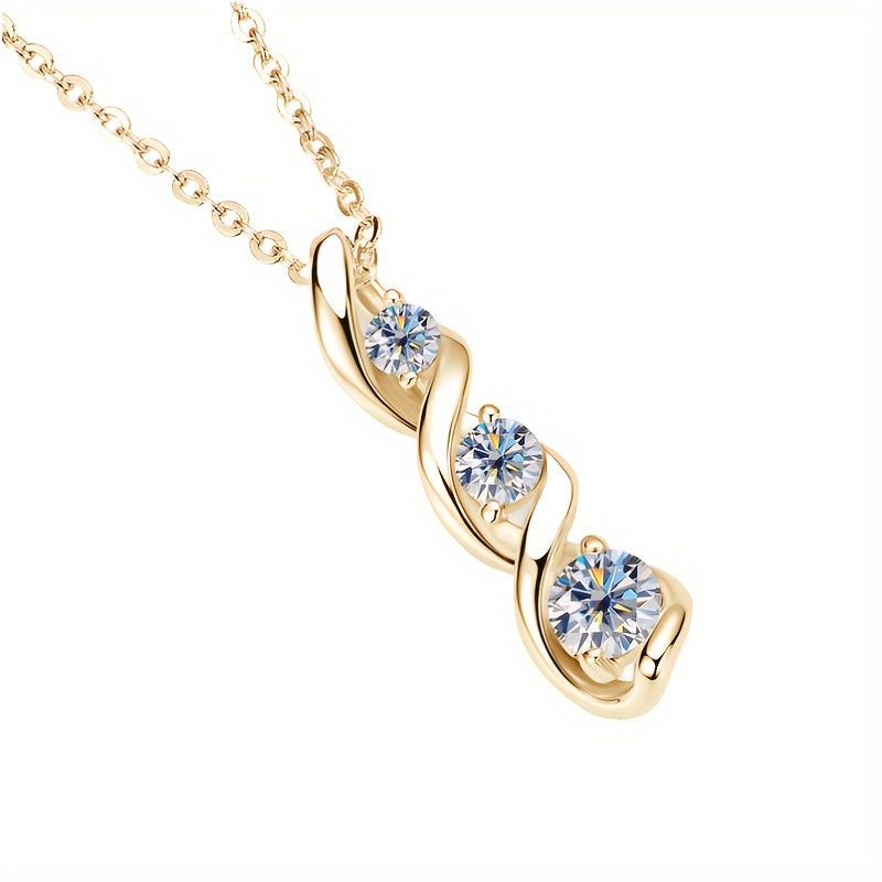 Silver Sparkling Moissanite Pendant Necklace