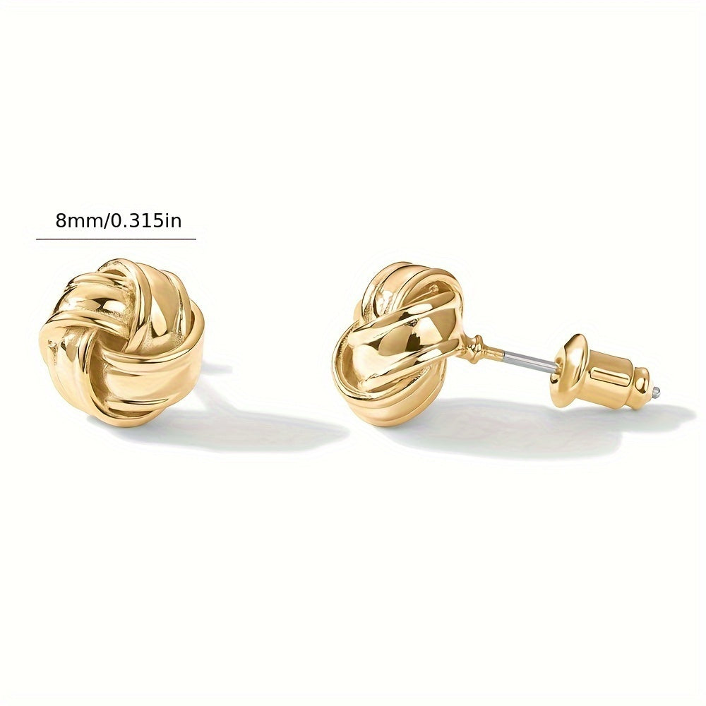 14K Gold Plated Sterling Silver Post Love Knot Stud Earrings