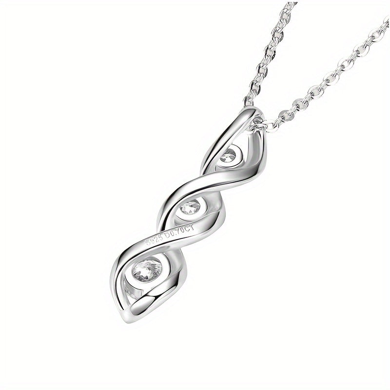 Silver Sparkling Moissanite Pendant Necklace