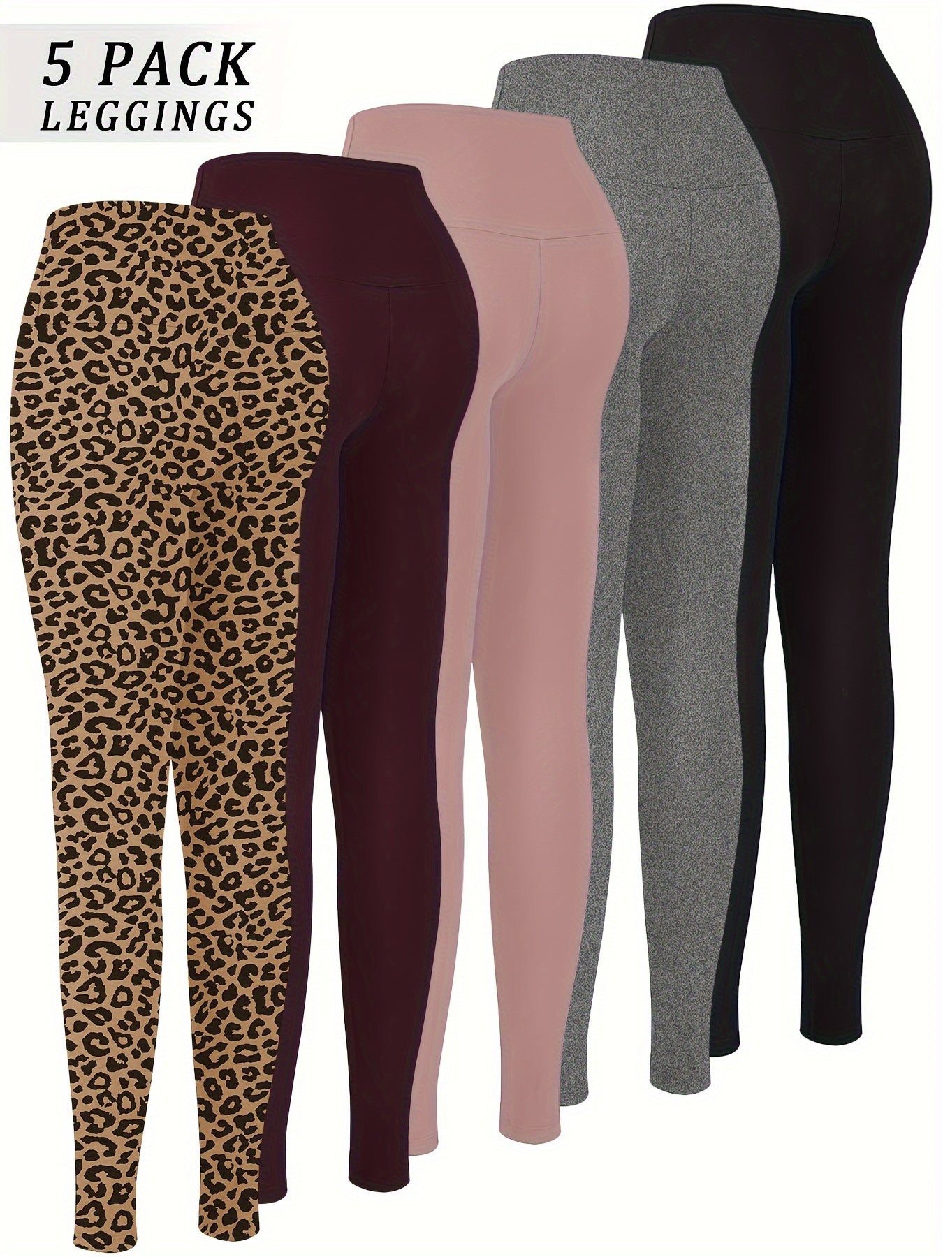 5 Pack Super Soft Leggings for Women