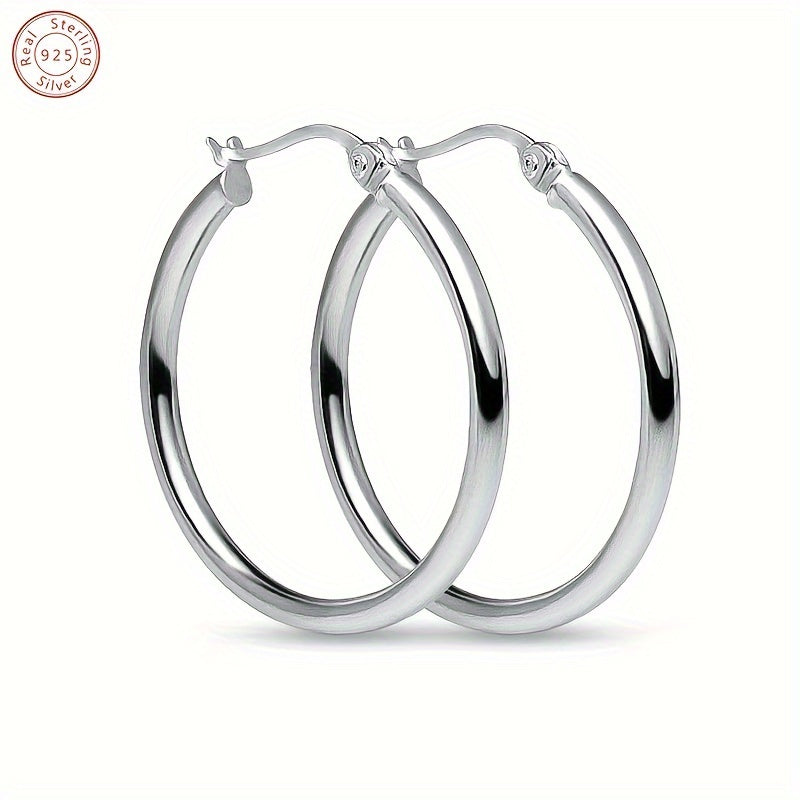 Sterling Silver Lightweight Fashion Hoop Earrings