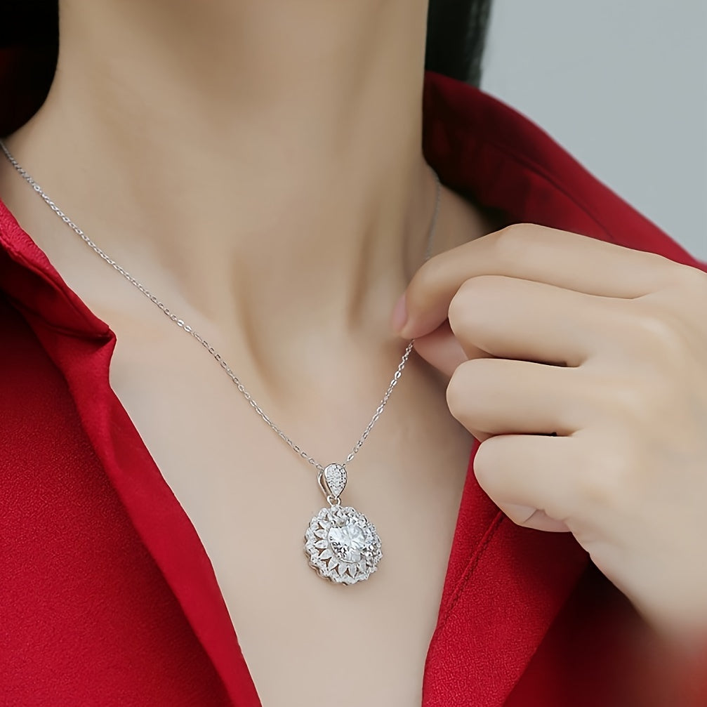 Luxury Moissanite Pendant Necklace for Women Sterling Silver Chain