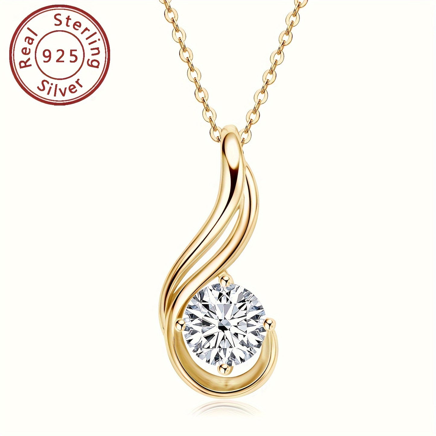 Silver 1 Carat Moissanite Necklace