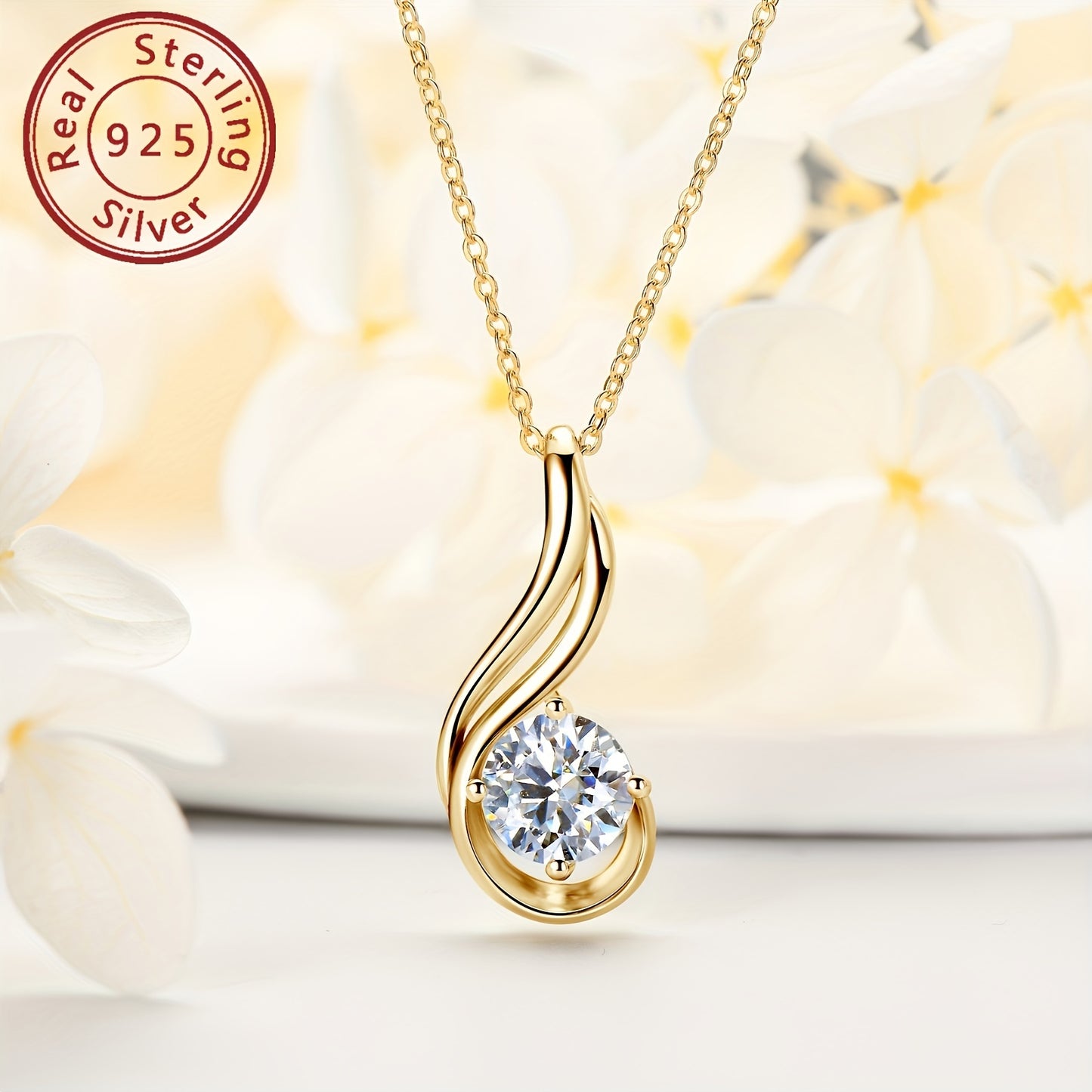 Silver 1 Carat Moissanite Necklace