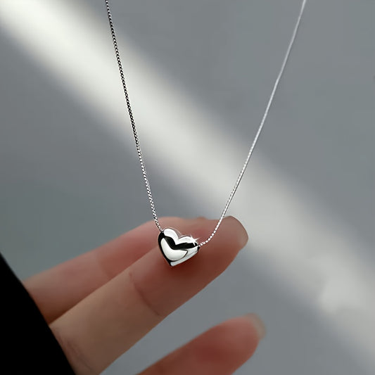 Silvery Mini Love Pendant Necklace