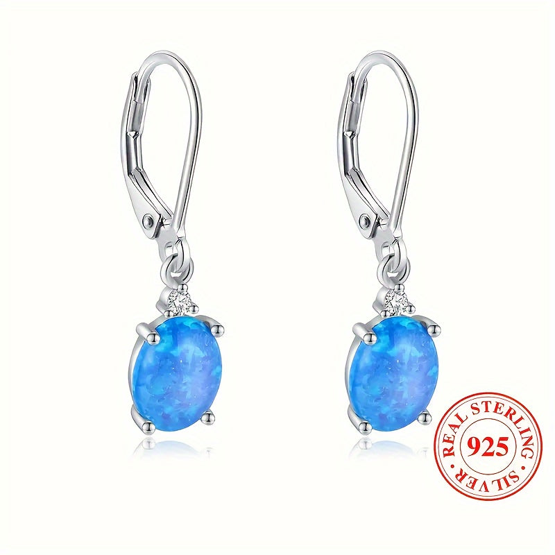 opal-studded sterling silver swing earrings