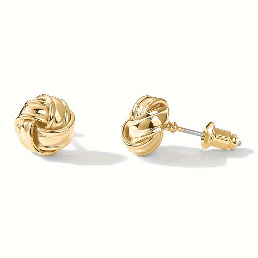 14K Gold Plated Sterling Silver Post Love Knot Stud Earrings