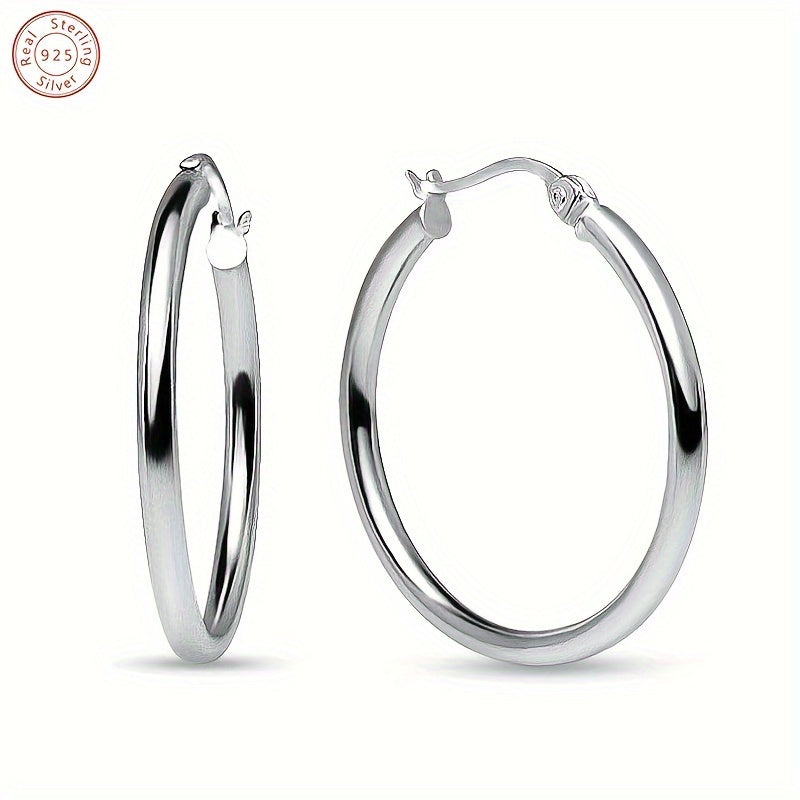 Sterling Silver Lightweight Fashion Hoop Earrings