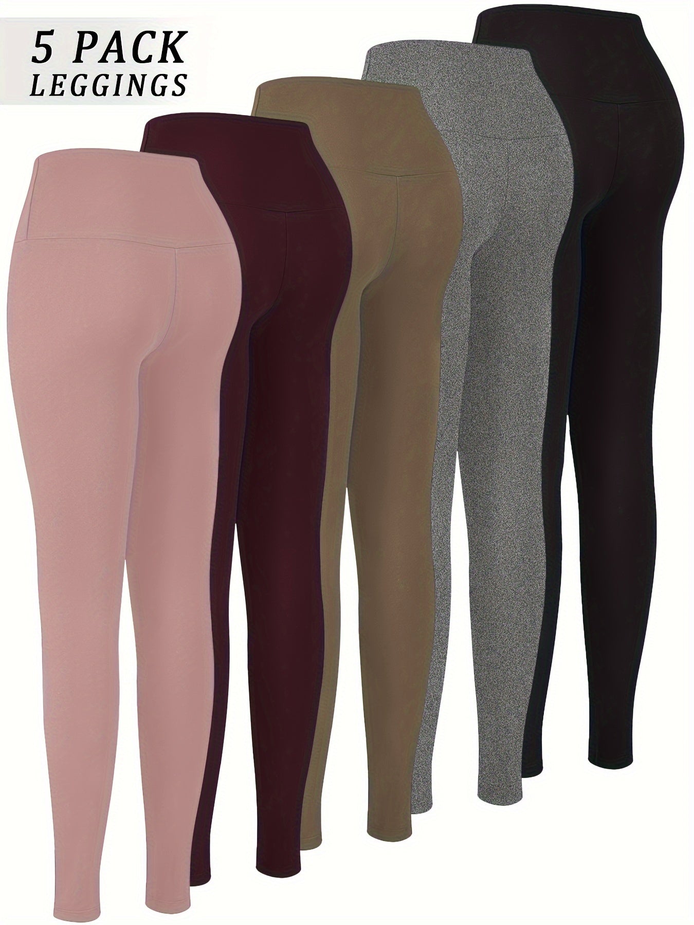 5 Pack Super Soft Leggings for Women