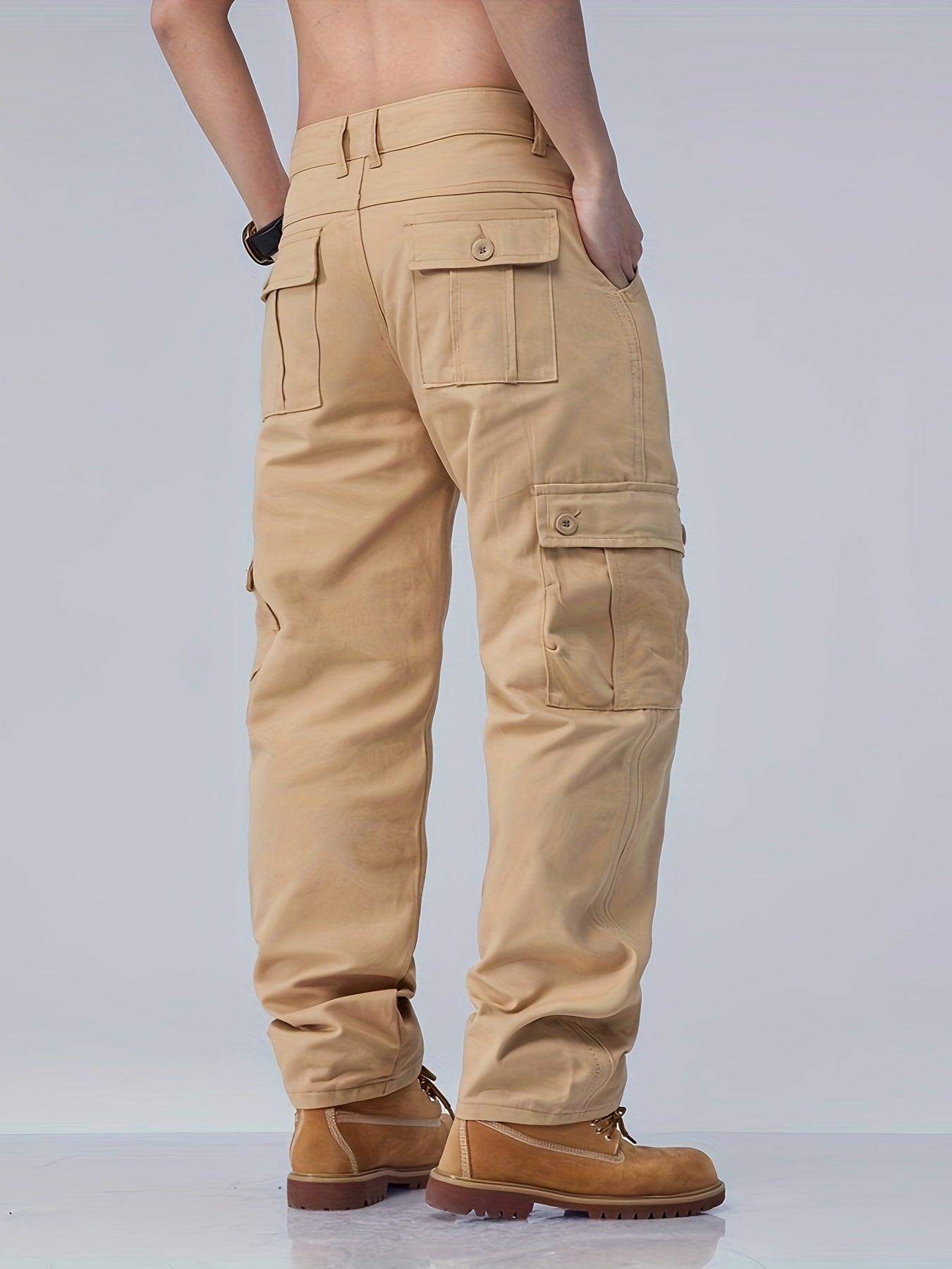 All-Season Essential: Men's Stylish & Comfortable Loose-Fit Cotton Blend Trousers