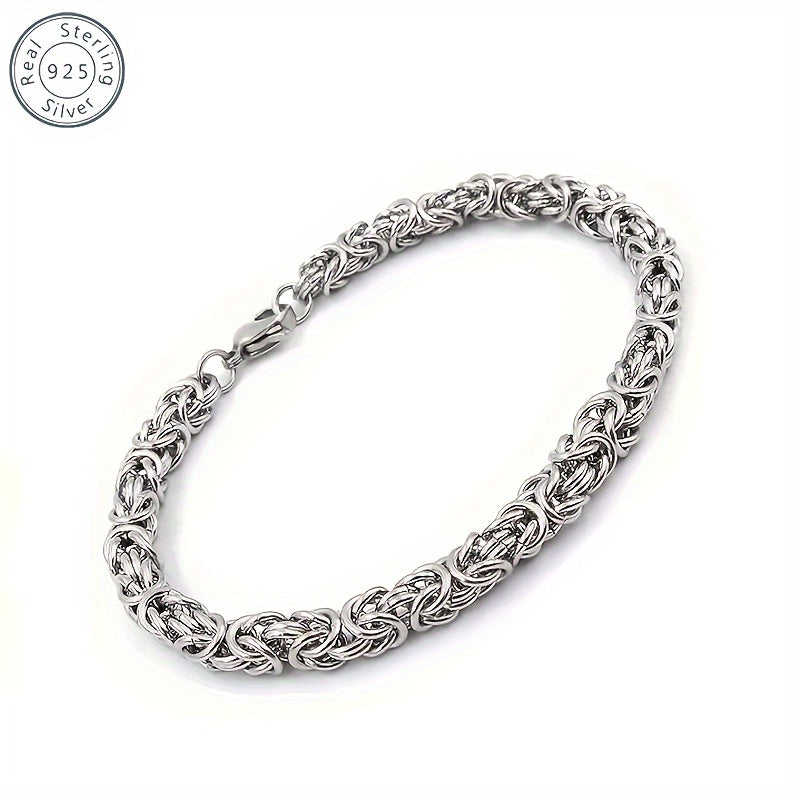 Sterling Silver 6.5mm Twisted Braided Bracelet