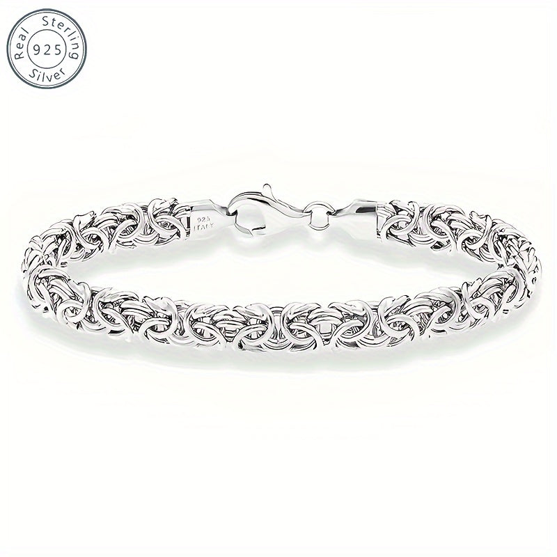 Sterling Silver 6.5mm Twisted Braided Bracelet