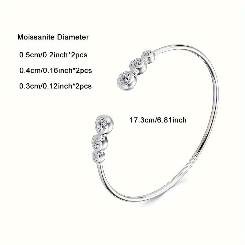 Silver 1 Carat Moissanite Bracelet