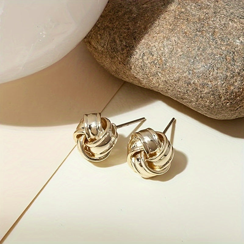 14K Gold Plated Sterling Silver Post Love Knot Stud Earrings