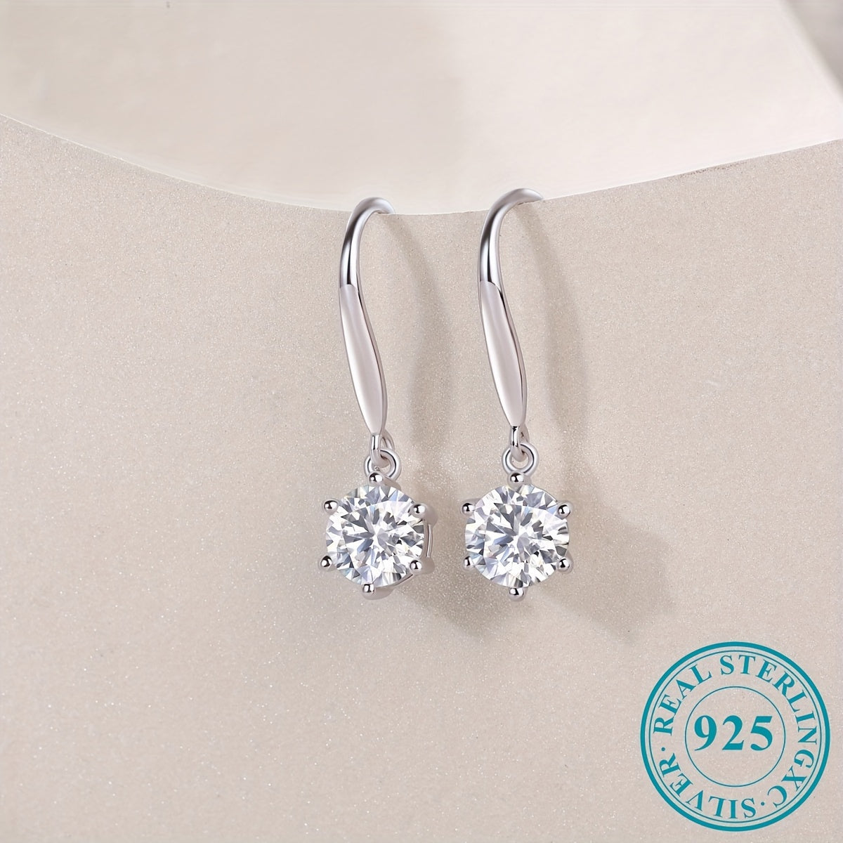 Sterling Silver Moissanite Earrings