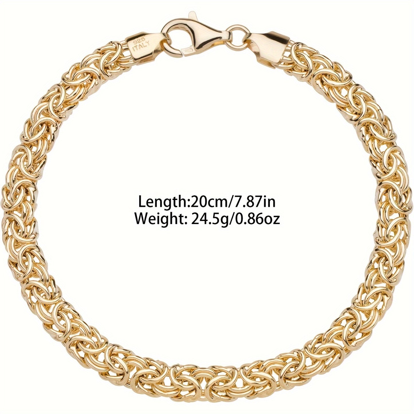 18-karat Gold Plated Byzantine Thick Chain Bracelet