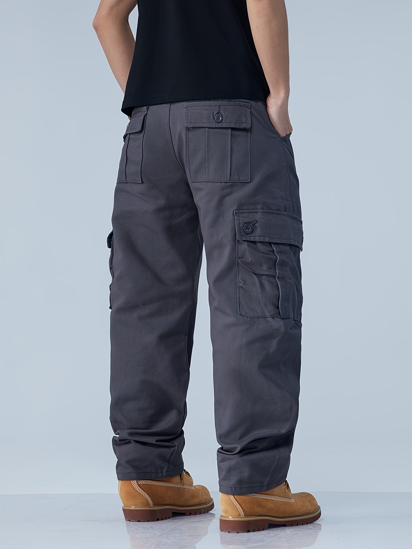 All-Season Essential: Men's Stylish & Comfortable Loose-Fit Cotton Blend Trousers