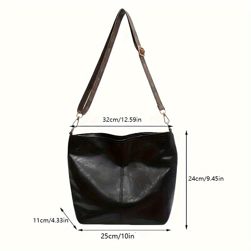 Elegant Large Capacity Bucket Bag for Women e