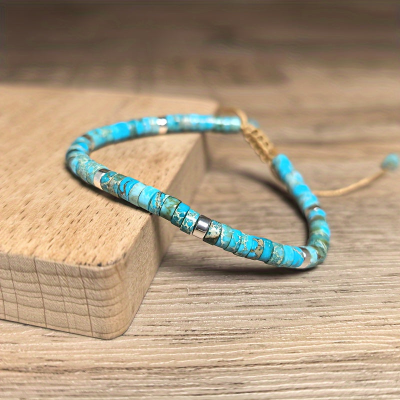 1PC Natural Stone Turquoise Stone  Lady Bracelet