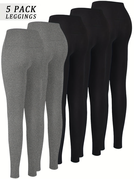 5 Pack Super Soft Leggings for Women